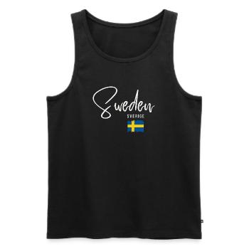 Fabriqué en Suède, racines suédoises - Débardeur bio Premium Homme - noir - Devant - Michal (187cm)