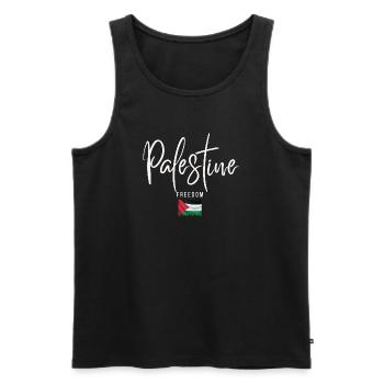 J’aime la Palestine, la Palestine libre - Débardeur bio Premium Homme - noir - Devant - AI Model Male 178 light (178cm)