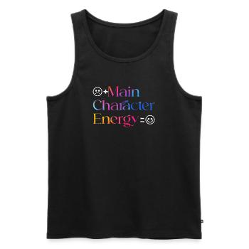 Main Character Energy smilie - Men's Premium Organic Tank Top - black - Front - AI Model Male 178 light (178cm)