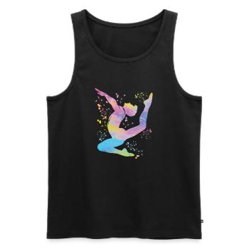 Gymnastique au sol Gymnastique artistique - Débardeur bio Premium Homme - noir - Devant - AI Model Male 178 light (178cm)