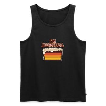 I'm Beersexual - Cool Beer Logo - Männer Premium Bio Tank Top - Schwarz - Vorne - AI Model Male 178 light (178cm)