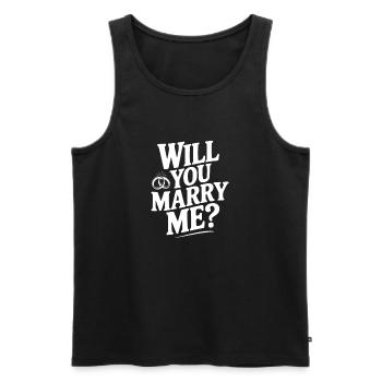 Will You Marry Me? - Men's Premium Organic Tank Top - black - Front - AI Model Male 178 light (178cm)