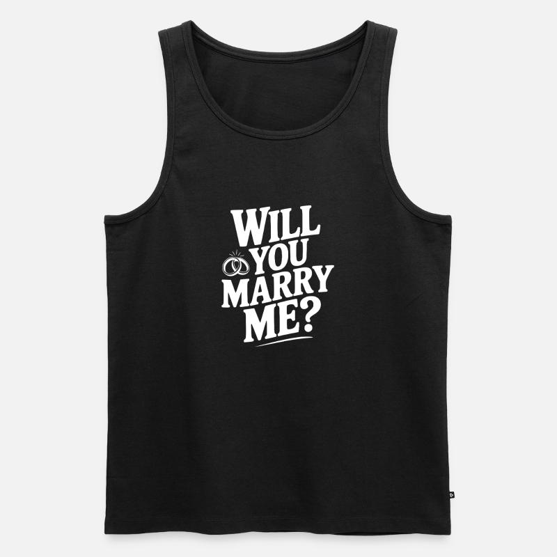 Willst du mich heiraten? - Männer Premium Bio Tank Top - Schwarz