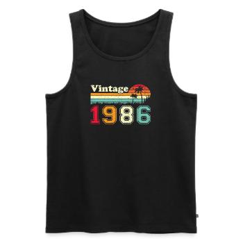1986 Vintage Retro Geburtstagsgeschenk - Männer Premium Bio Tank Top - Schwarz - Vorne - Michal (187cm)