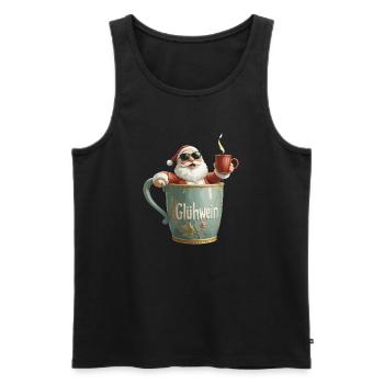 Glühwein Santa Claus Weihnachtsmann Becher - Männer Premium Bio Tank Top - Schwarz - Vorne - Michal (187cm)