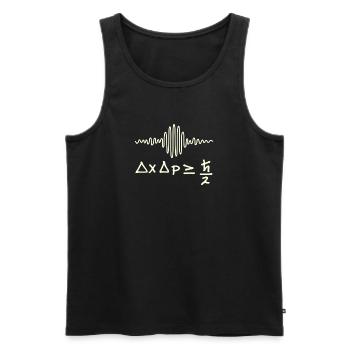 Quantenwellen und Unsicherheit - Männer Premium Bio Tank Top - Schwarz - Vorne - AI Model Male 178 light (178cm)