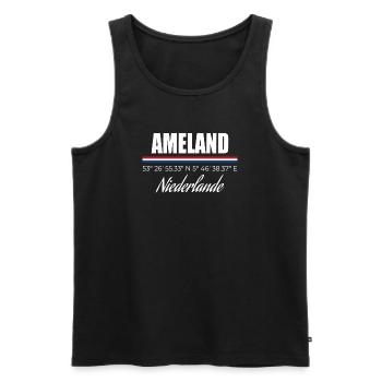 Ameland - Männer Premium Bio Tank Top - Schwarz - Vorne - AI Model Male 178 light (178cm)