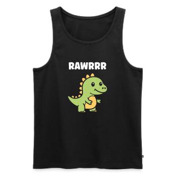 Cute Little Dinosaur - Men's Premium Organic Tank Top - black - Front - AI Model Male 178 light (178cm)