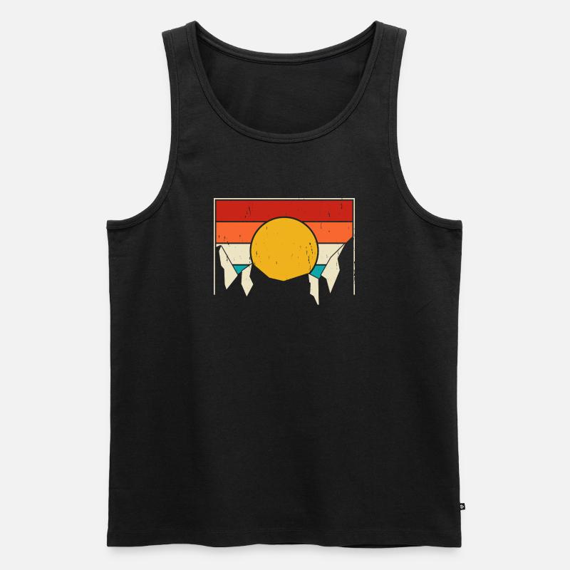 Wandern Wanderer Bergsteiger Geschenk - Männer Premium Bio Tank Top - Schwarz