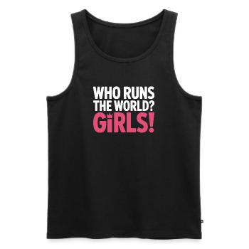 Women Power Who Runs The World Girls Power Girl - Men's Premium Organic Tank Top - black - Front - AI Model Male 178 light (178cm)