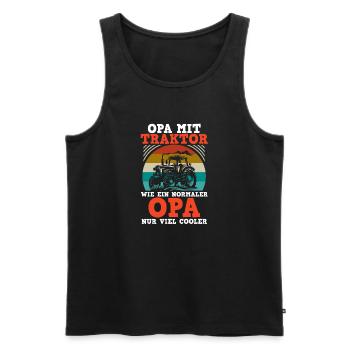 Landwirt Bauernhof Farmer Bauer Opa Großvater Trak - Männer Premium Bio Tank Top - Schwarz - Vorne - Michal (187cm)