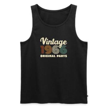60 Ans 1966 Vintage Rétro Cadeau D'anniversaire - Débardeur bio Premium Homme - noir - Devant - AI Model Male 178 light (178cm)