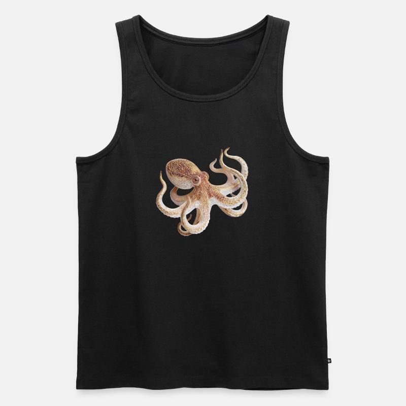 Octopus Net Pattern – Maritime Style - Men's Premium Organic Tank Top - black