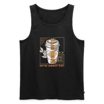 Le café fait juste son travail rétro - Débardeur bio Premium Homme - noir - Devant - AI Model Male 178 light (178cm)
