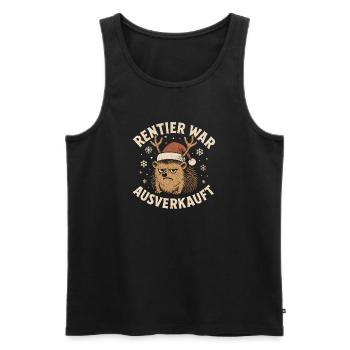 Weihnachten Spruch Humor Igel Lustig Rentier - Männer Premium Bio Tank Top - Schwarz - Vorne - Michal (187cm)