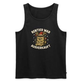 Weihnachten Spruch Humor Igel Lustig Rentier - Männer Premium Bio Tank Top - Schwarz - Vorne - Michal (187cm)