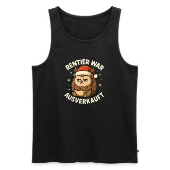Weihnachten Spruch Humor Igel Lustig Rentier - Männer Premium Bio Tank Top - Schwarz - Vorne - Michal (187cm)