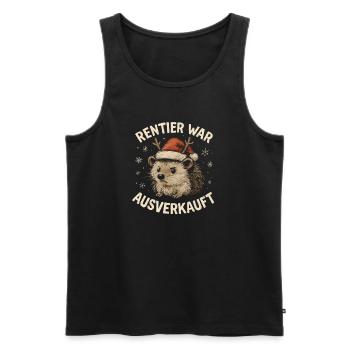 Weihnachten Spruch Humor Igel Lustig Rentier - Männer Premium Bio Tank Top - Schwarz - Vorne - Michal (187cm)