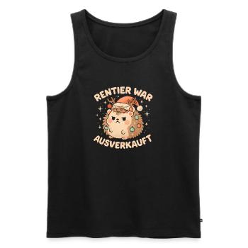 Weihnachten Spruch Humor Igel Lustig Rentier - Männer Premium Bio Tank Top - Schwarz - Vorne - Michal (187cm)