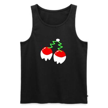 Kirsche – Weihnachten - Männer Premium Bio Tank Top - Schwarz - Vorne - AI Model Male 178 light (178cm)