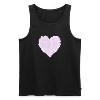 Pink heart in cloud look – soft design - Men's Premium Organic Tank Top - black - Front - AI Model Male 178 light (178cm)