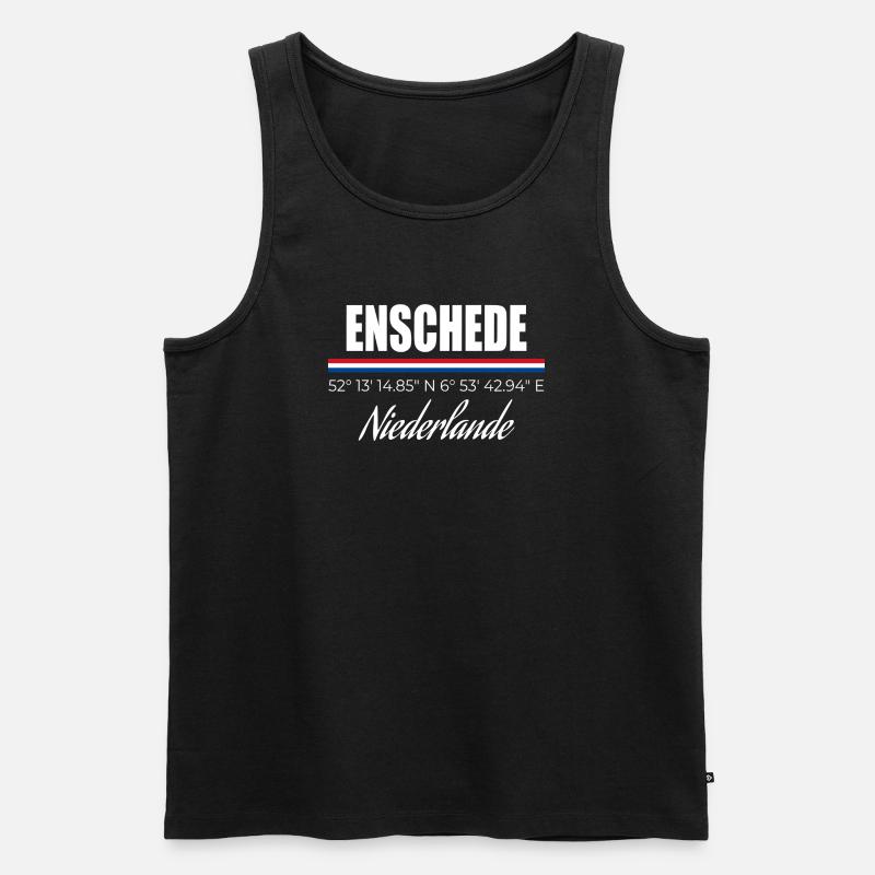 Enschede - Männer Premium Bio Tank Top - Schwarz