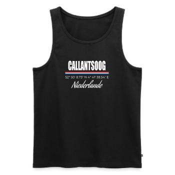 Callantsoog - Männer Premium Bio Tank Top - Schwarz - Vorne - AI Model Male 178 light (178cm)