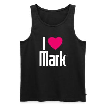 I Love Mark Pink Heart I Love Mark - Men's Premium Organic Tank Top - black - Front - AI Model Male 178 light (178cm)