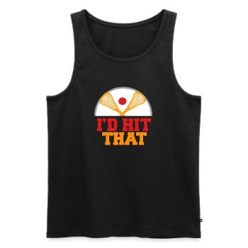 I'd Hit That Funny Lacrosse Player Humor Pun - Men's Premium Organic Tank Top - black - Front - Michal (187cm)