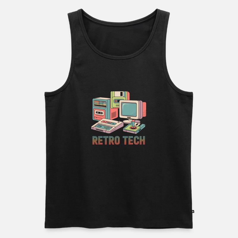 Retro Technik - Männer Premium Bio Tank Top - Schwarz