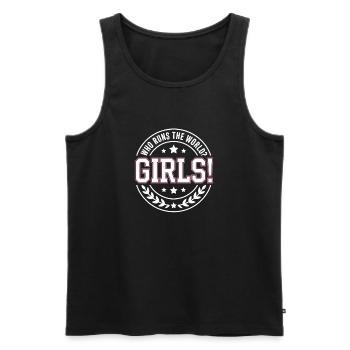 Women Power Who Runs The World Girls Power Girl - Men's Premium Organic Tank Top - black - Front - AI Model Male 178 light (178cm)