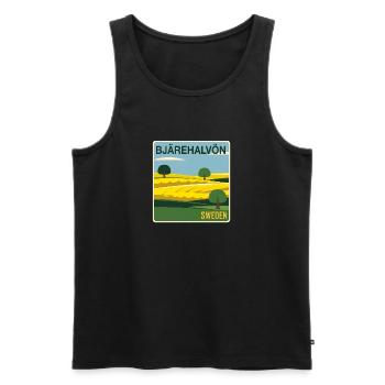 Bjärehalvön Swedish countryside - Men's Premium Organic Tank Top - black - Front - AI Model Male 178 light (178cm)