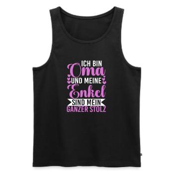 Bin Oma Und Meine Enkel Sind Mein Ganzer Stolz - Männer Premium Bio Tank Top - Schwarz - Vorne - Michal (187cm)