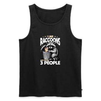 Funny Raccoon - Männer Premium Bio Tank Top - Schwarz - Vorne - Michal (187cm)