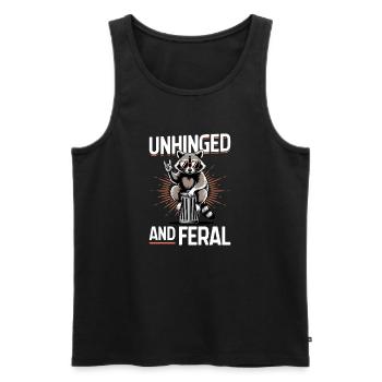 Funny Raccoon - Männer Premium Bio Tank Top - Schwarz - Vorne - Michal (187cm)