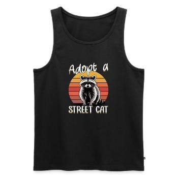 Funny Raccoon - Männer Premium Bio Tank Top - Schwarz - Vorne - Michal (187cm)