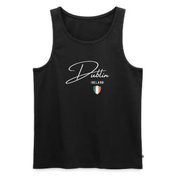 Dublin Irlande, design élégant Dublin - Débardeur bio Premium Homme - noir - Devant - AI Model Male 178 light (178cm)