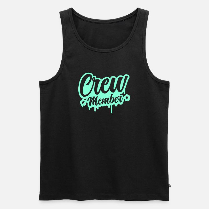 Crew Member Spritz Script - Men's Premium Organic Tank Top - black