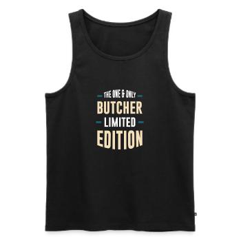 The Only Butcher Limited Edition - Men's Premium Organic Tank Top - black - Front - AI Model Male 178 light (178cm)
