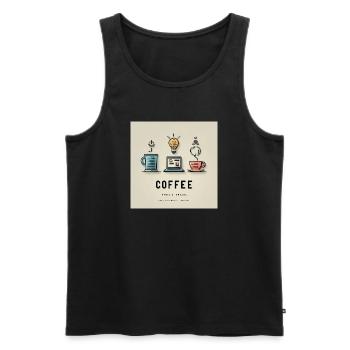 Kaffee Code Design - Männer Premium Bio Tank Top - Schwarz - Vorne - AI Model Male 178 light (178cm)