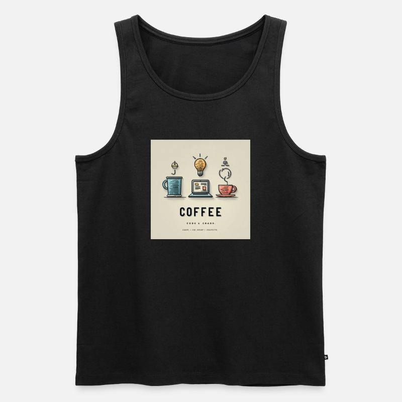 Coffee Code Design - Men's Premium Organic Tank Top - black