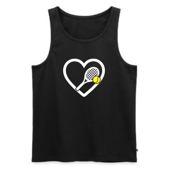 Tennis Heart Racket Ball Sport Passion - Men's Premium Organic Tank Top - black - Front - Michal (187cm)