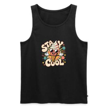 Retro Eiscreme - Männer Premium Bio Tank Top - Schwarz - Vorne - Michal (187cm)