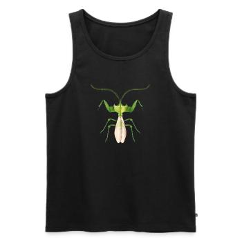 Tropisches Insekt in Grün – filigrane Teufelsblume - Männer Premium Bio Tank Top - Schwarz - Vorne - AI Model Male 178 light (178cm)