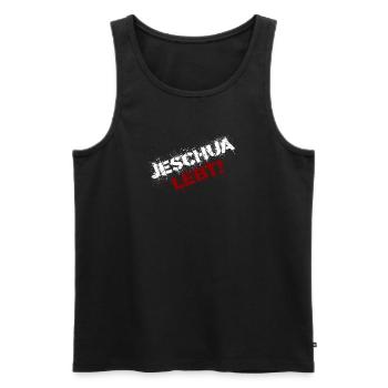 Yeshua lives white and red - Men's Premium Organic Tank Top - black - Front - AI Model Male 178 light (178cm)