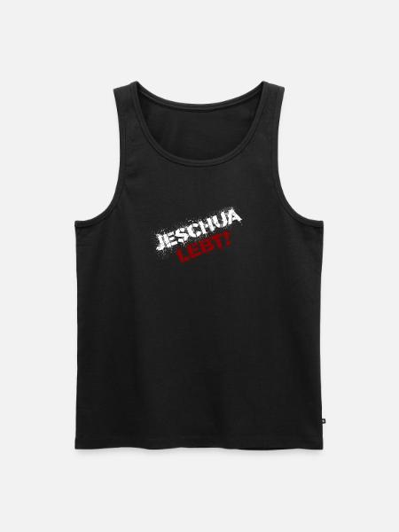 Yeshua lives white and red - Men's Premium Organic Tank Top - black