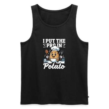 Taters Over Haters Kartoffel - Männer Premium Bio Tank Top - Schwarz - Vorne - Michal (187cm)
