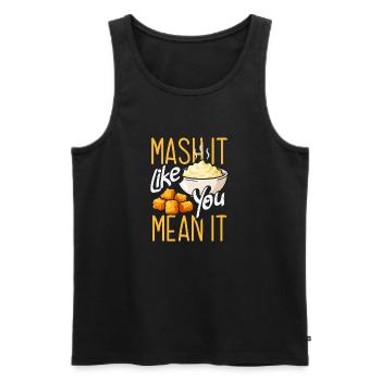 Taters Over Haters Kartoffel - Männer Premium Bio Tank Top - Schwarz - Vorne - Michal (187cm)