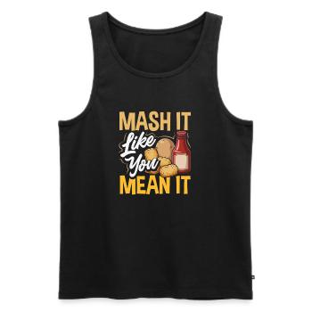 Taters Over Haters Kartoffel - Männer Premium Bio Tank Top - Schwarz - Vorne - Michal (187cm)