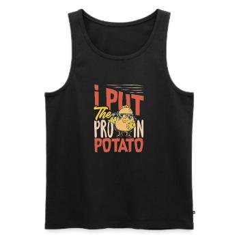 Taters Over Haters Kartoffel - Männer Premium Bio Tank Top - Schwarz - Vorne - Michal (187cm)